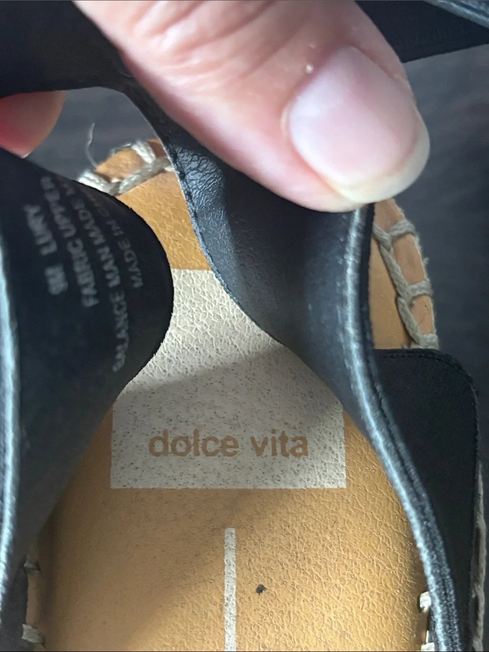Dolce Vita Lury Espadrille Wedge Black Elastic Strap Sandals 9M